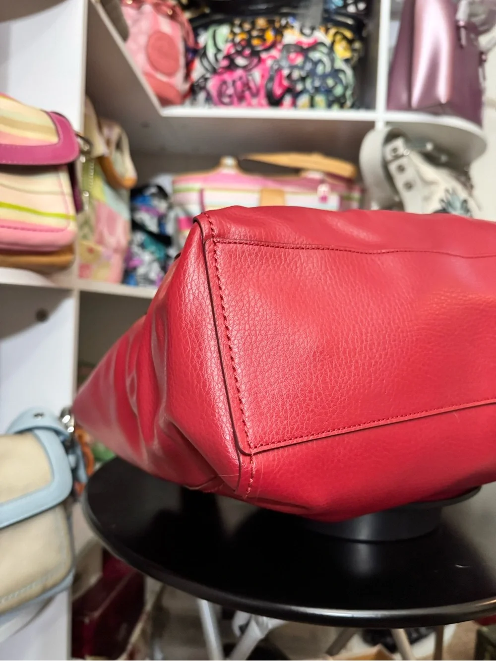 Coach Red Derby Leather Tote Bag - Picture 8 of 11